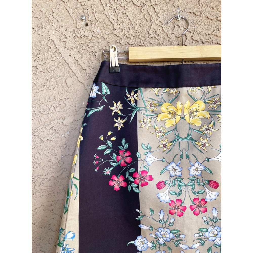 Anthropologie NWT Moulinette Souers Black Pink Italian Safi Floral A-line Skirt - Picture 3 of 16